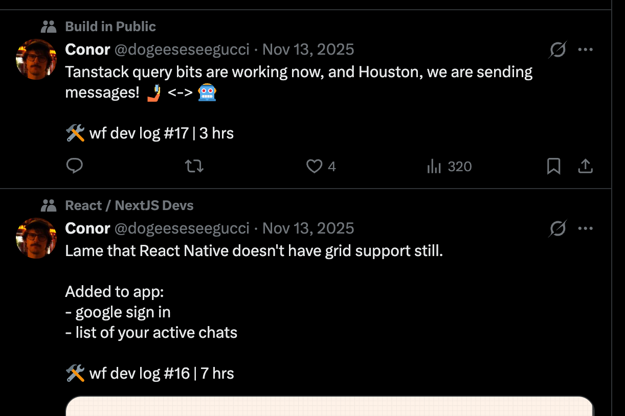 some of my &lsquo;build in public&rsquo; logs